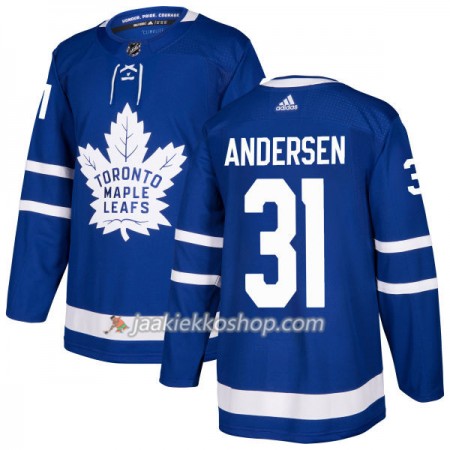Miehille NHL Toronto Maple Leafs Pelipaita FPunainenerik Andersen 31 Adidas 2017-2018 Sininen Authentic
